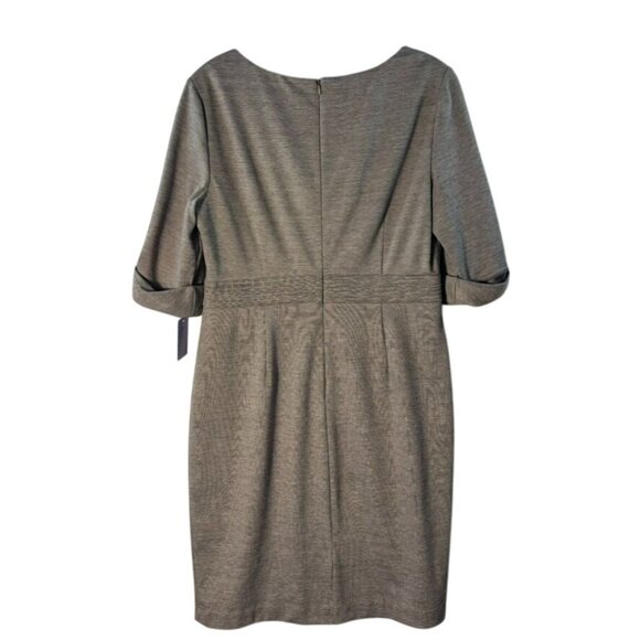 Kay Unger New York Stretch Midi Dress With Cowl Neck & Elbow-Length Sleeve - Picture 5 of 11
